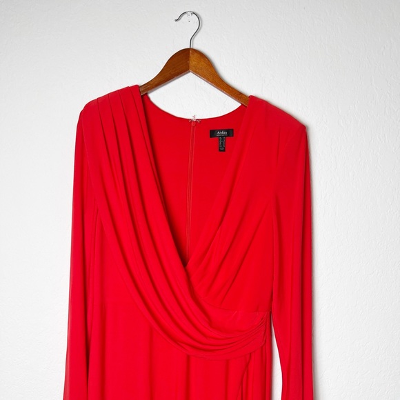 Aidan Mattox Draped Deep V-Neck Gown - Picture 3 of 9